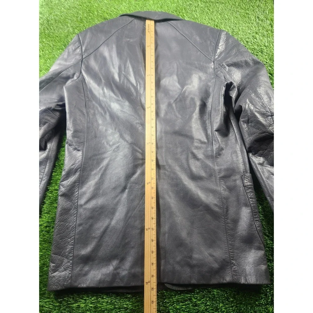 Leathers By Jeffery Sport Coat Mens 42 Tall‎ Black Leather Blazer Jacket Long